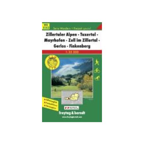 WK 5152 Zillertaler Alpen, Tuxertal, Mayrhofen, Zell i. Zillertal, Gerlos, Finkenberg turistatérkép 1:35 000